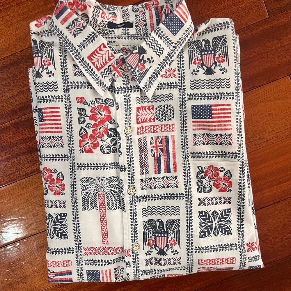 Reyn Spooner Vintage Mens Hawaiian Button down Shirt, Size XL